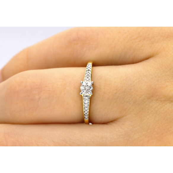 Pierścionek Złoty Z Brylantami 0,08ct RSMR2870Y