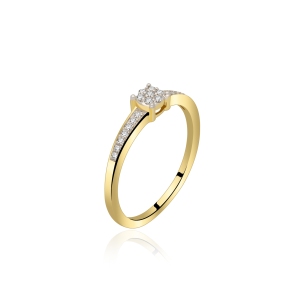 Pierścionek Złoty Z Brylantami 0,08ct RSMR2870Y