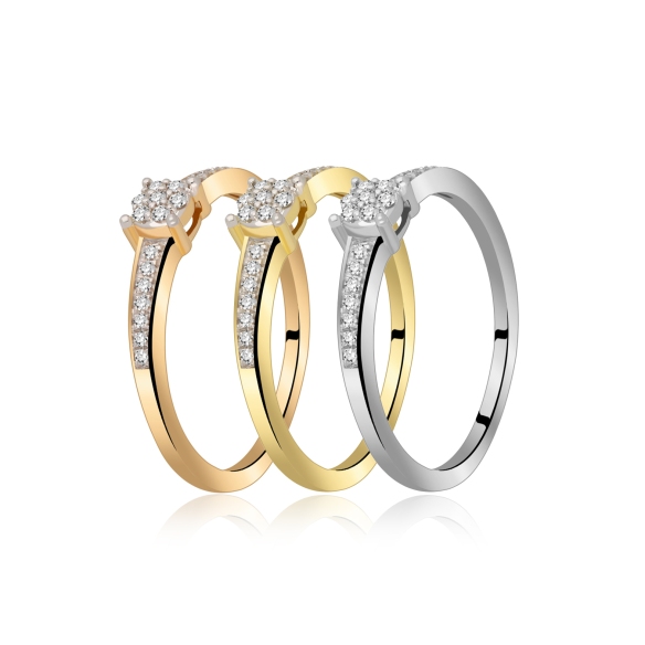 Pierścionek Złoty Z Brylantami 0,08ct RSMR2870Y