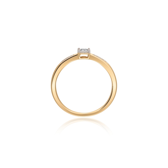 Pierścionek Złoty Z Brylantem 0,08ct RSJR20490Y