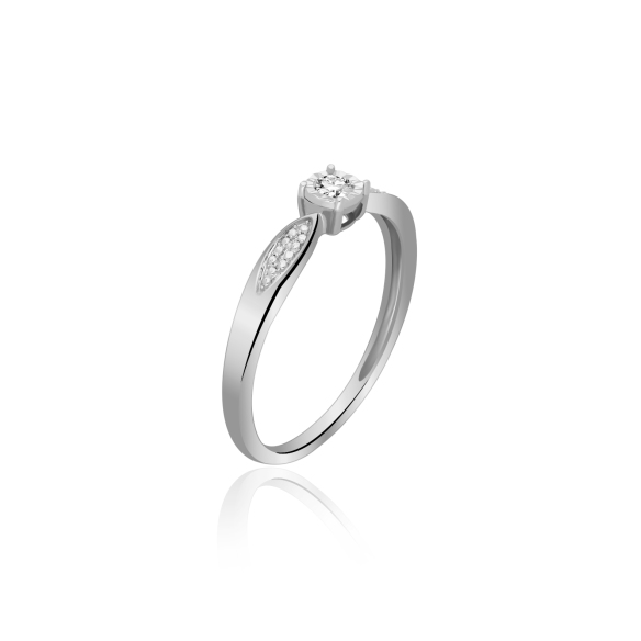 Pierścionek Złoty Z Brylantem 0,08ct RSJR20490Y