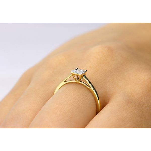 Pierścionek Złoty Z Brylantami 0,09ct RSJR14318Y