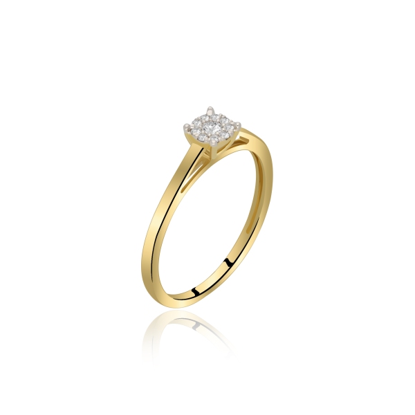 Pierścionek Złoty Z Brylantami 0,09ct RSJR14318Y