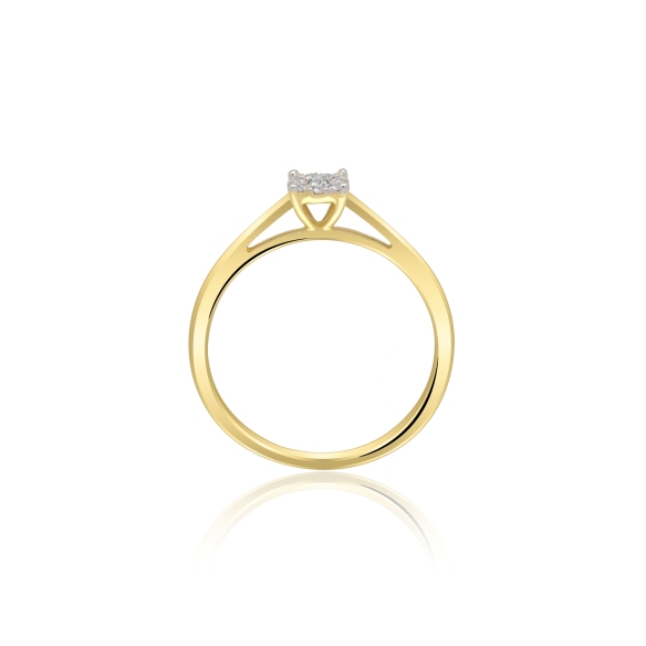 Pierścionek Złoty Z Brylantami 0,09ct RSJR14318Y