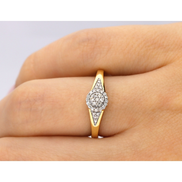 Pierścionek Złoty Z Brylantami 0,15ct RSRR55698Y