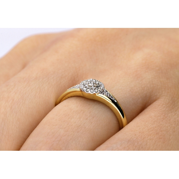 Pierścionek Złoty Z Brylantami 0,15ct RSRR55698Y