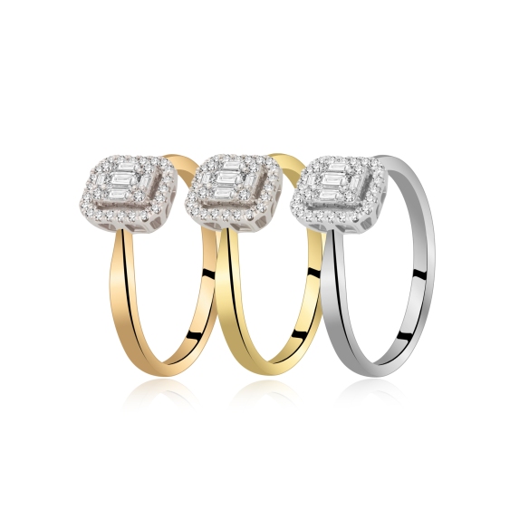 Pierścionek Złoty Z Brylantami 0,22ct RSJR15183