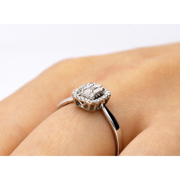 Pierścionek Złoty Z Brylantami 0,22ct RSJR15183