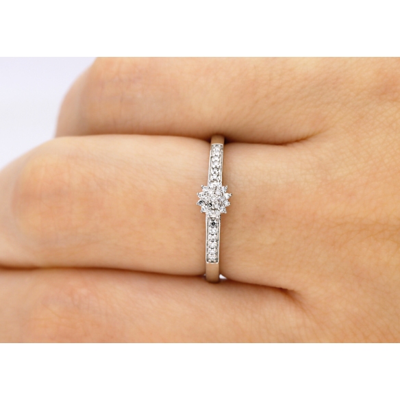 Pierścionek Złoty Z Brylantami 0,09ct RSMR19590W