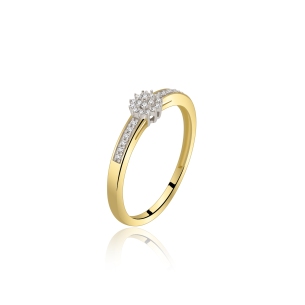 Pierścionek Złoty Z Brylantami 0,09ct RSMR19590W