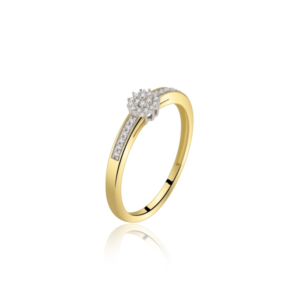 Pierścionek Złoty Z Brylantami 0,09ct RSMR19590W