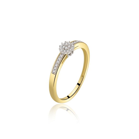 Pierścionek Złoty Z Brylantami 0,09ct RSMR19590W