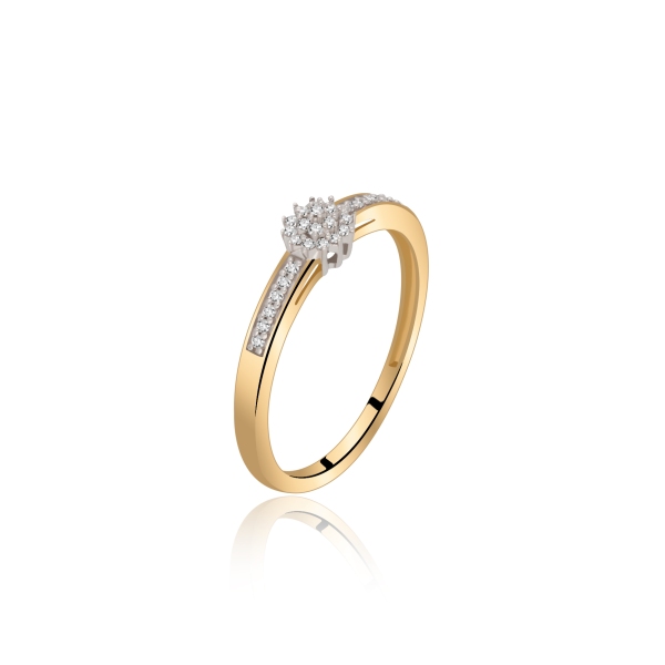 Pierścionek Złoty Z Brylantami 0,09ct RSMR19590W