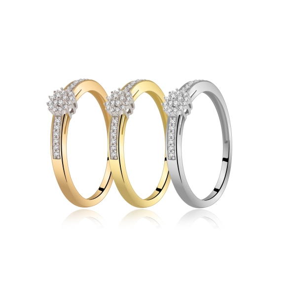 Pierścionek Złoty Z Brylantami 0,09ct RSMR19590W