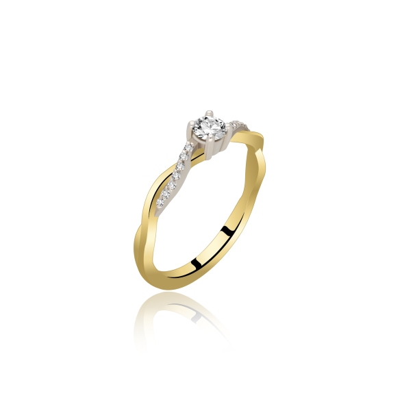 Pierścionek Złoty Z Brylantami 0,28ct RS0307