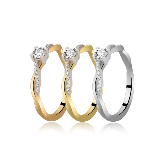 Pierścionek Złoty Z Brylantami 0,28ct RS0307