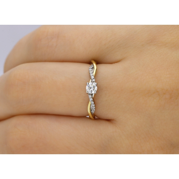 Pierścionek Złoty Z Brylantami 0,28ct RS0307