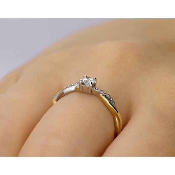 Pierścionek Złoty Z Brylantami 0,28ct RS0307