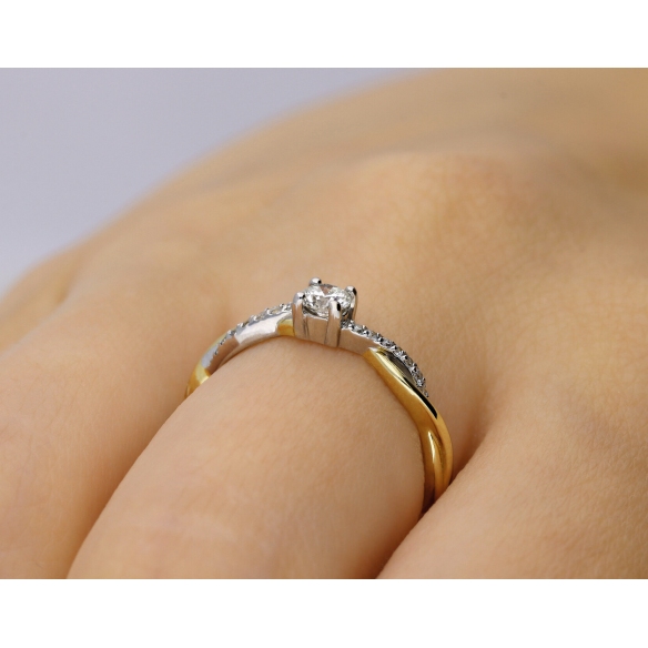 Pierścionek Złoty Z Brylantami 0,28ct RS0307