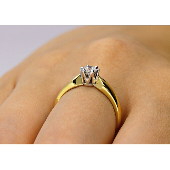 Pierścionek Zaręczynowy Z Brylantem 0,25ct RS0041