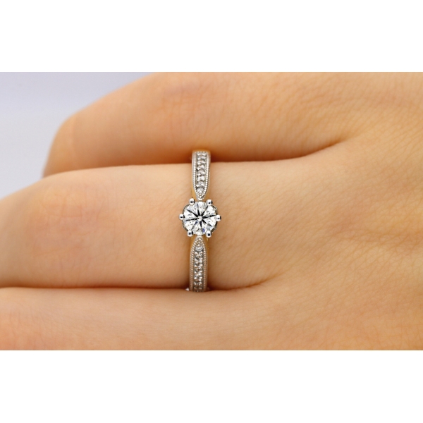 Pierścionek Złoty Z Brylantami 0,38ct RS0313