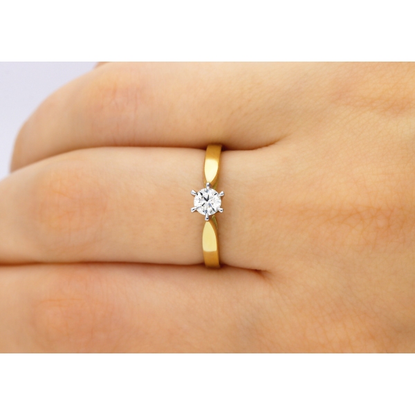 Pierścionek Zaręczynowy Z Brylantem 0,25ct RS0336