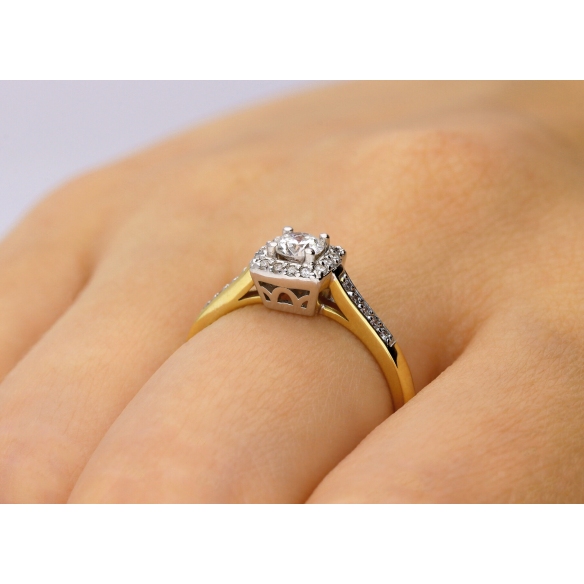 Pierścionek Złoty Z Brylantami 0,38ct RS0288