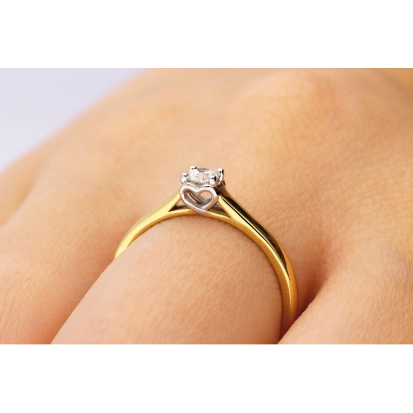 Pierścionek Złoty Z Brylantem 0,15ct RS0359BIS