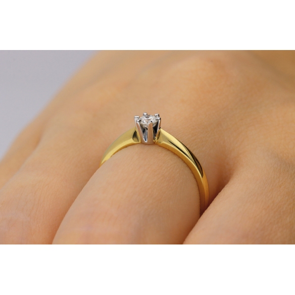 Pierścionek Złoty Z Brylantem 0,15ct RS0491