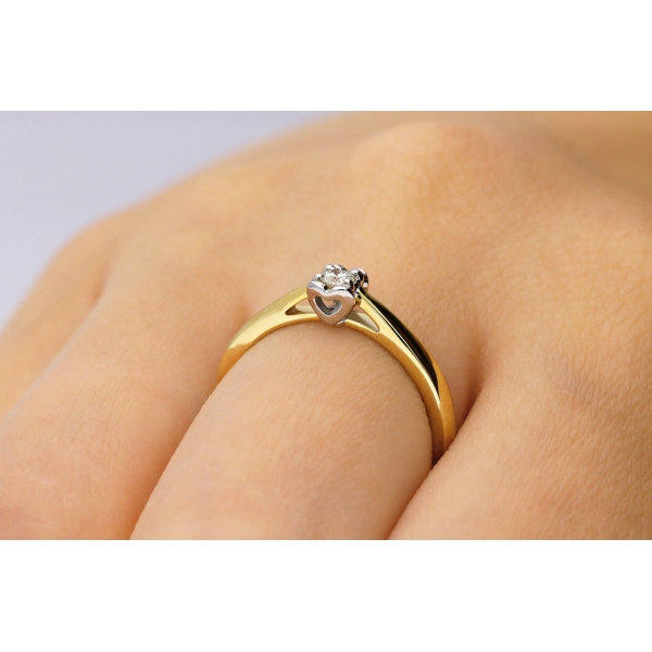 Pierścionek Złoty Z Brylantem 0,15ct RS0122