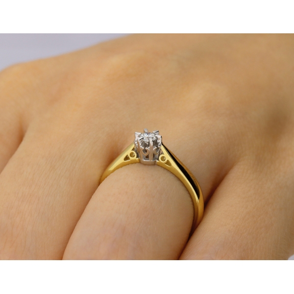 Pierścionek Złoty Z Brylantem 0,10ct RS0148