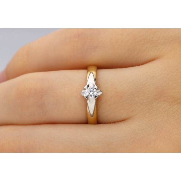 Pierścionek Złoty Z Brylantem 0,20ct RS0119