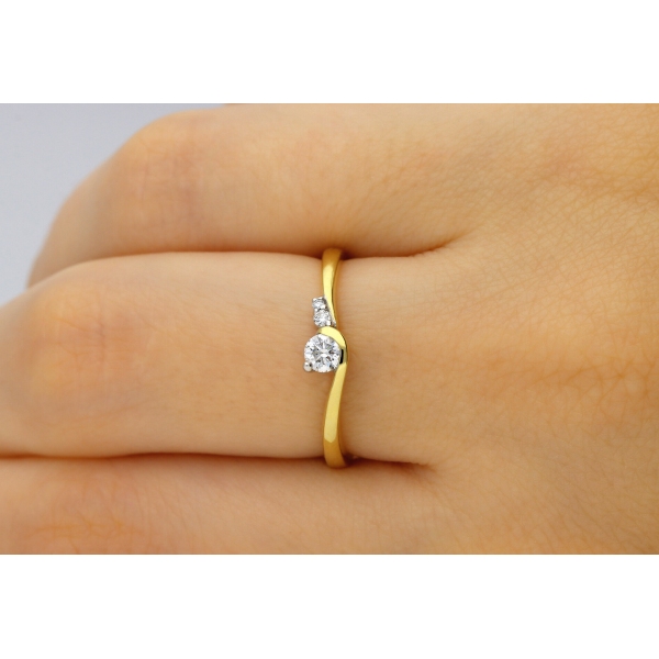 Pierścionek Złoty Z Brylantami 0,18ct RS0045BIS