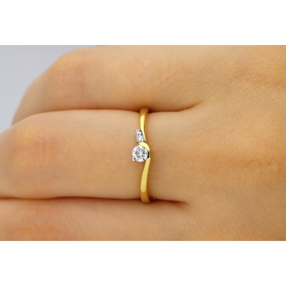 Pierścionek Złoty Z Brylantami 0,18ct RS0045BIS