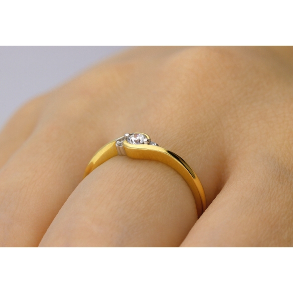 Pierścionek Złoty Z Brylantami 0,12ct RS0165BIS