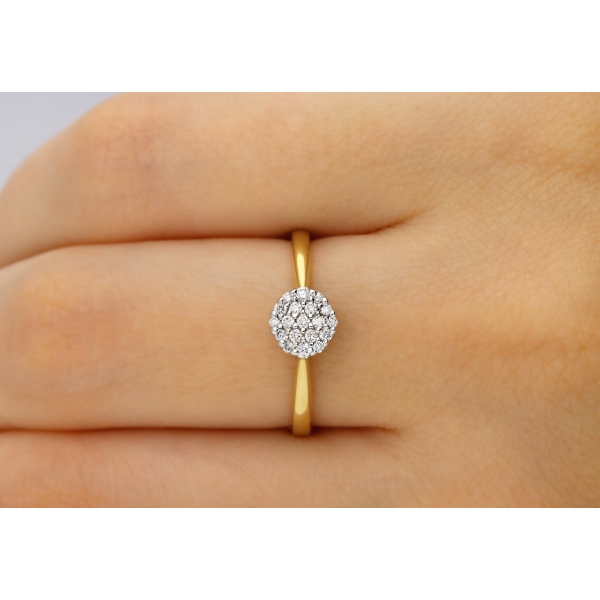 Pierścionek Złoty Z Brylantami 0,17ct RS0495