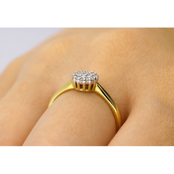 Pierścionek Złoty Z Brylantami 0,17ct RS0495