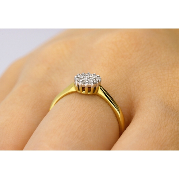 Pierścionek Złoty Z Brylantami 0,17ct RS0495