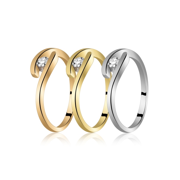 Pierścionek Złoty Z Brylantem 0,15ct RS0393