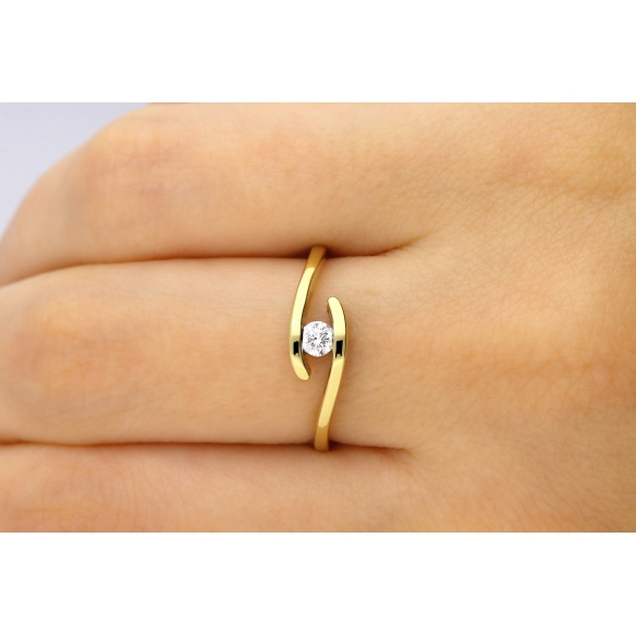 Pierścionek Złoty Z Brylantem 0,15ct RS0393