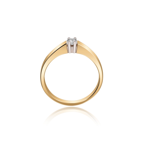 Pierścionek Złoty Z Brylantem 0,15ct RSR025