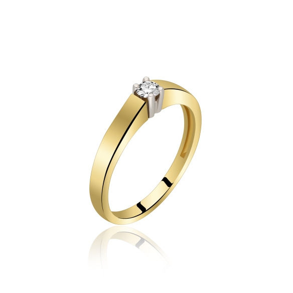 Pierścionek Złoty Z Brylantem 0,15ct RSR025