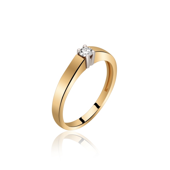 Pierścionek Złoty Z Brylantem 0,15ct RSR025