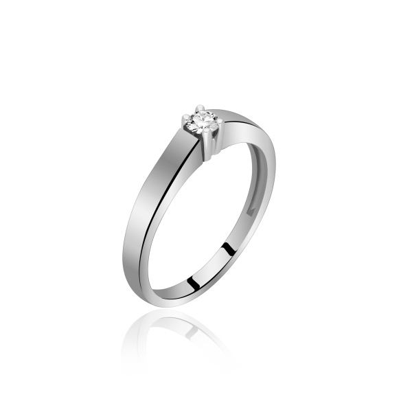 Pierścionek Złoty Z Brylantem 0,15ct RSR025
