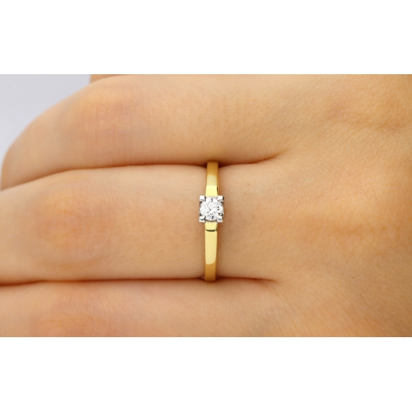 Pierścionek Złoty Z Brylantem 0,20ct RS0277