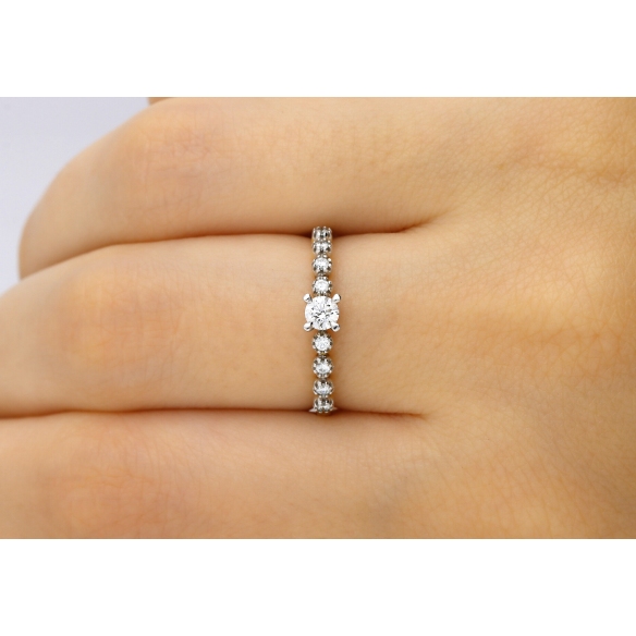 Pierścionek Złoty Z Brylantami 0,27ct RS0308