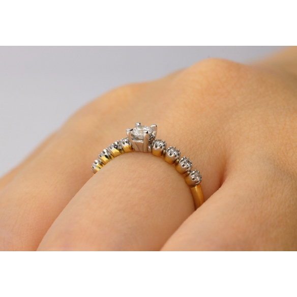 Pierścionek Złoty Z Brylantami 0,27ct RS0308