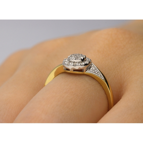 Pierścionek Złoty Z Brylantami 0,26ct RS0339