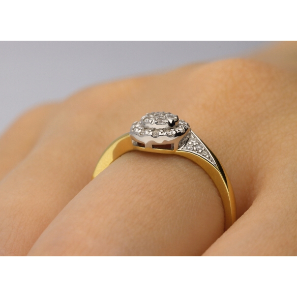 Pierścionek Złoty Z Brylantami 0,26ct RS0339