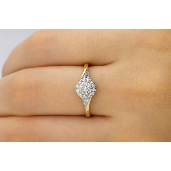 Pierścionek Złoty Z Brylantami 0,26ct RS0339